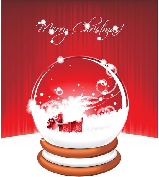 globo de neve de Natal realista com Natal presente no vetor