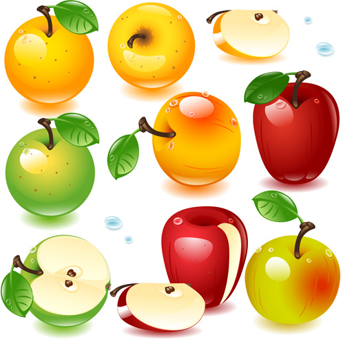 Realistic Fruits And Berry Design Vector