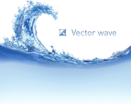 realistisches Wasser Welle Vektor Hintergrund