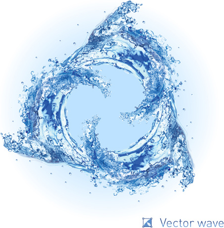 realistisches Wasser Welle Vektor Hintergrund