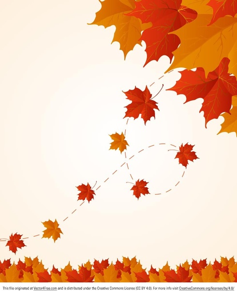 赤とオレンジの秋の葉のベクトルの背景
