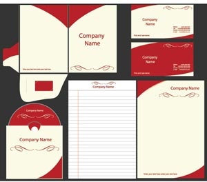 Red And Yellow Business Free Vector Stationary Template