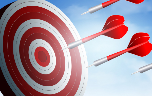 frecce rosse frecce frecce frecce da gioco andare a target business successo obiettivo idea creativa illustrazione vettore