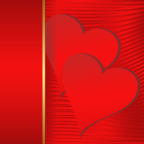 roten Hintergrund und rotes Herz Vektor