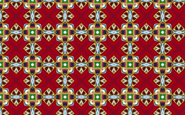 Red Background Design With Classical Symmetric Pattern