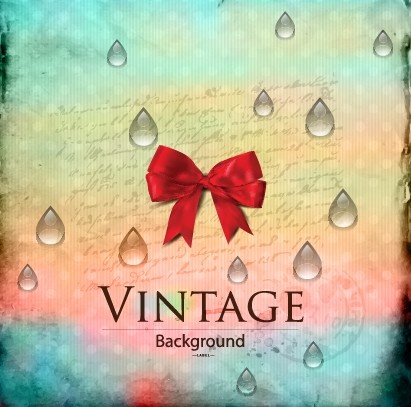 pita merah dan air drop dengan latar belakang vintage