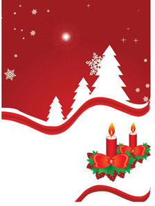 赤いクリスマス パンフレット テンプレート ベクトル