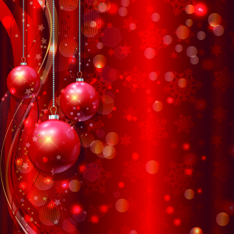 Kırmızı Noel öğeleri arka plan vektör kümesi