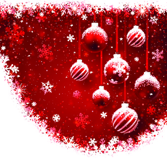 Kırmızı Noel öğeleri arka plan vektör kümesi