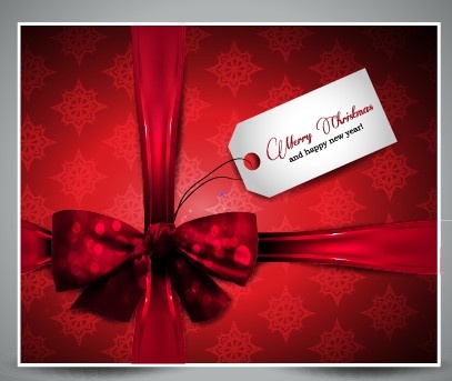 赤いクリスマス プレゼント カード ベクトルします。
