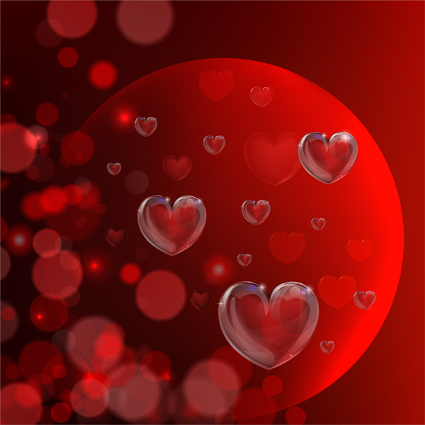 Red Glossy Heart Background