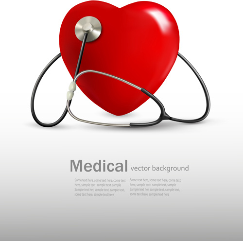 rotes Herz und Stethoskop Design Vektor