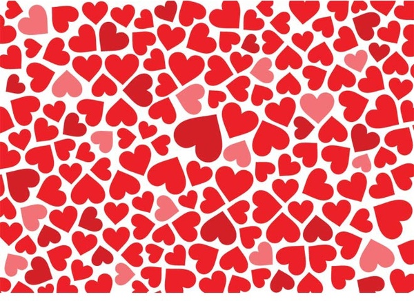 Red Heart Pattern Background Valentine Day Vector