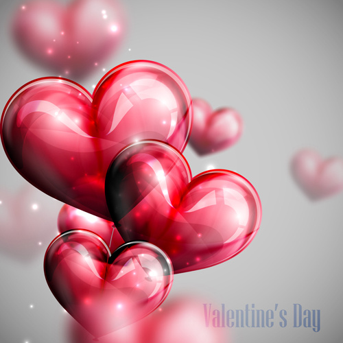 formas de coração vermelho balão fundo dos namorados