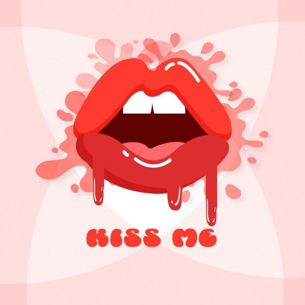 bibir merah latar belakang grunge dekorasi