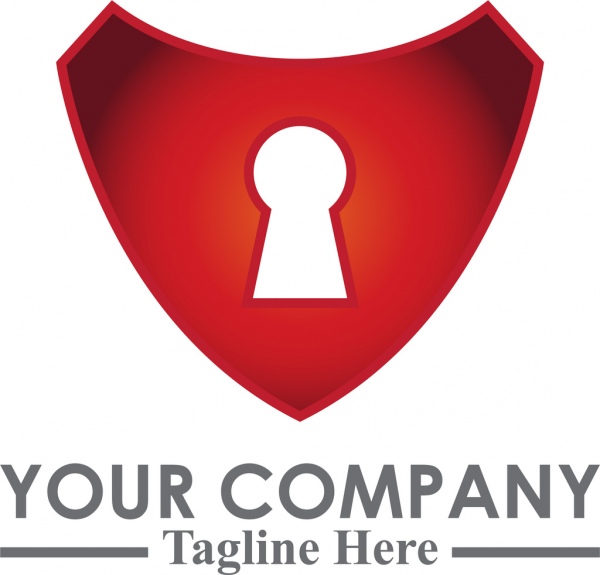 Rote Sperre Sicherheits-Logo-Vorlage