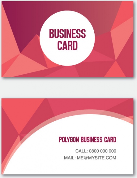 thẻ kinh doanh đa giác màu đỏ