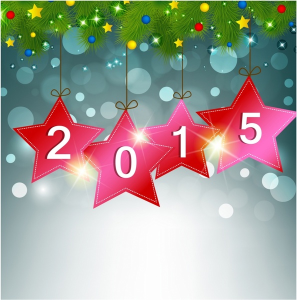 Estrella Roja de 2015 feliz año nuevo fondo