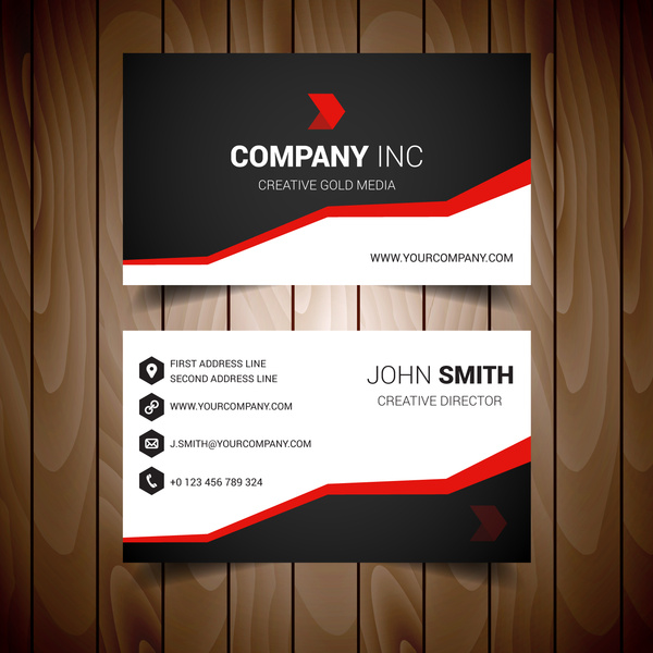 Red Steped Corporate Business Card