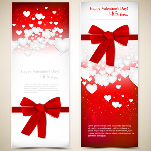 赤スタイル バレンタイン カード デザインの要素のベクトル