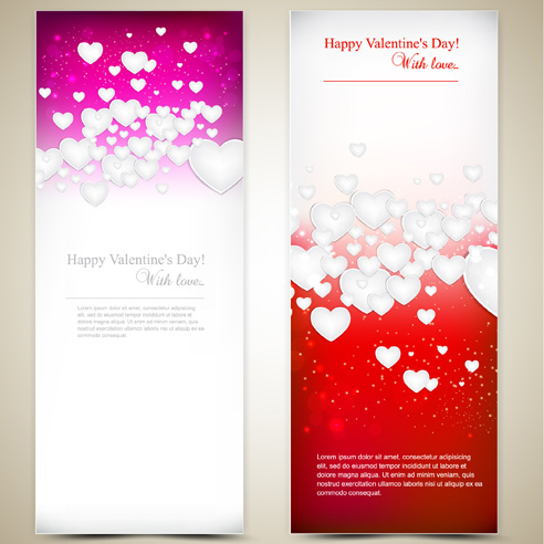 diseño de tarjetas de San Valentín roja estilo vector de elementos