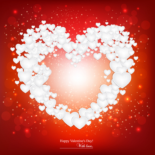 roten Stil Valentinskarten design Elemente Vektor