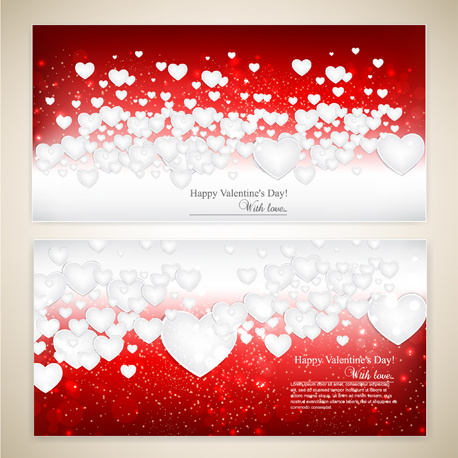 Cartoline di San Valentino rosso stile disegno vettoriale di elementi