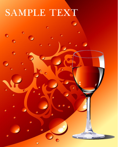 النبيذ الأحمر والمياه الرسومات المتجهة