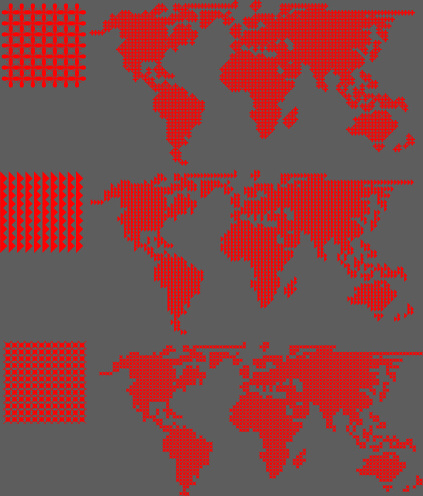 紅色世界地圖模式向量