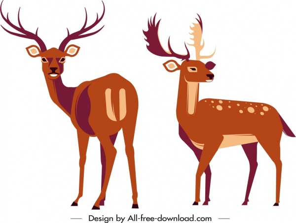 biểu tượng reindeer cổ điển thiết kế phim hoạt hình phác họa