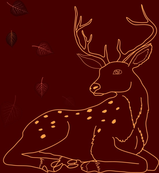le sketch des rennes décoration style animation fond rouge