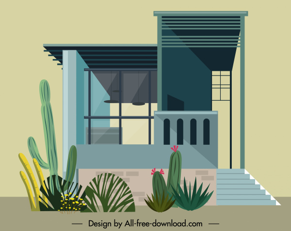 modello di casa residenziale colorato design contemporaneo