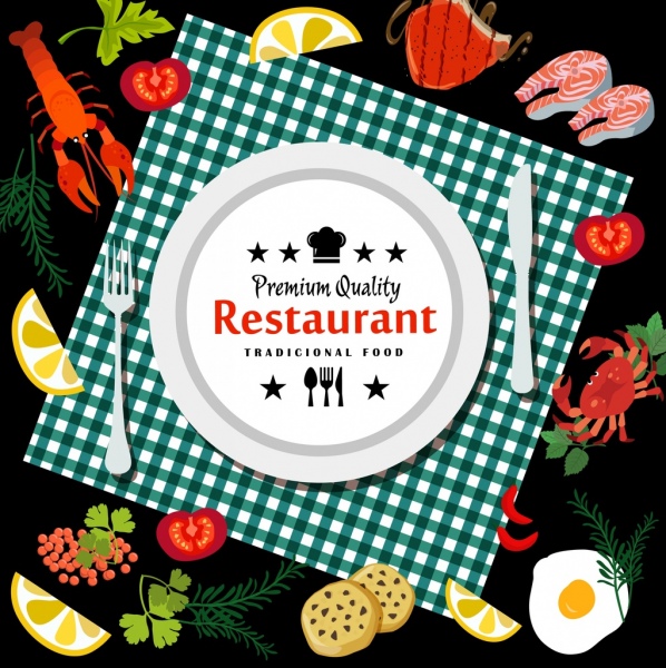 restauracja reklama żywności ikon dekoracji naczynia stołowe
