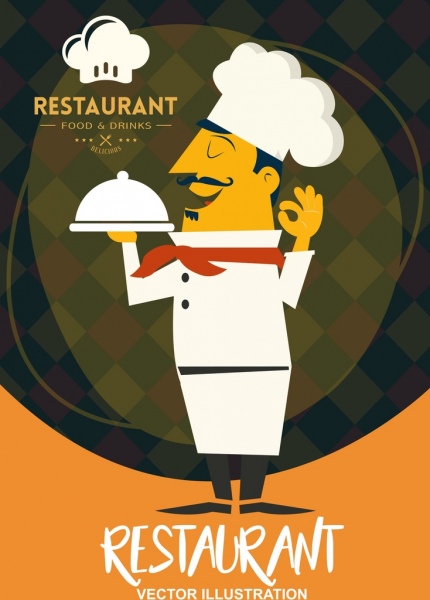 Restaurant Hintergrund serviert Koch-Ikone klassische Dekor