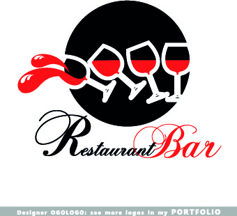 conjunto de vetores de elementos de design de logotipos de restaurante