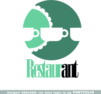 conjunto de vetores de elementos de design de logotipos de restaurante
