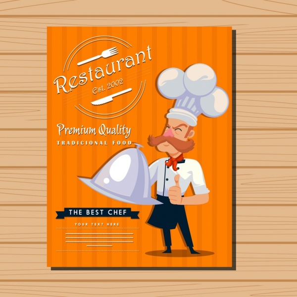 capa de menu do restaurante cozinha design clássico ícone