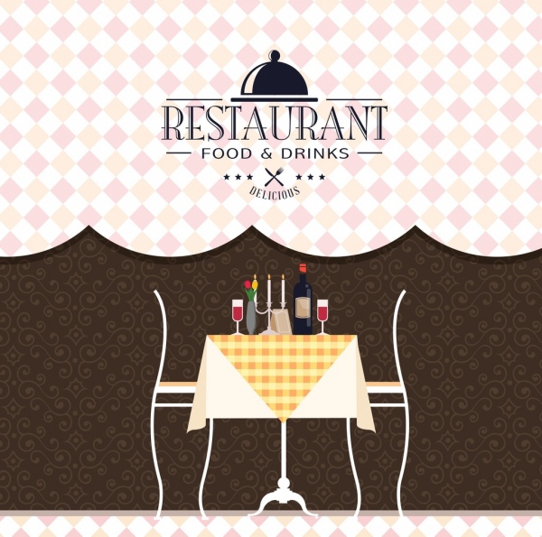 Restaurante de decoración clásica menu cover template