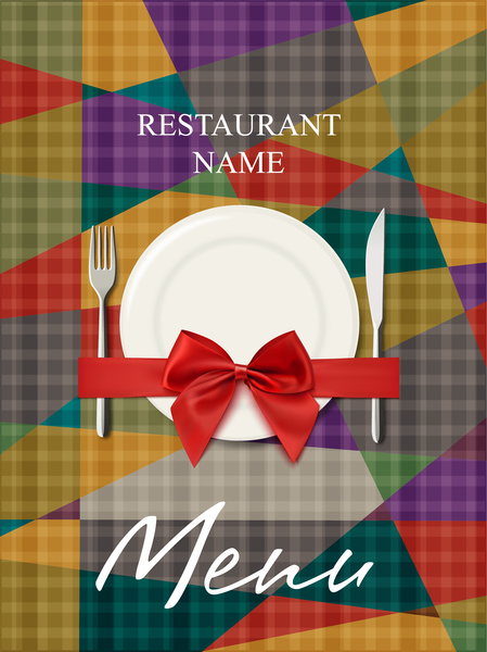 capa de menu de restaurante com fundo de geometria