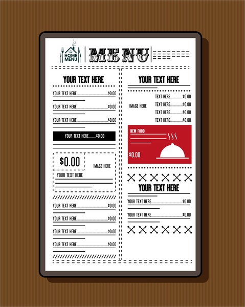 餐廳選單範本經典黑白設計