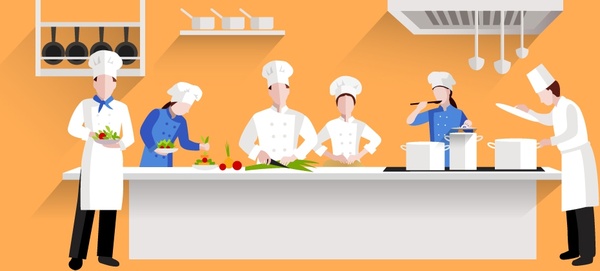 การออกแบบกิจกรรมครัวร้านอาหารกับพ่อครัวและพ่อครัว