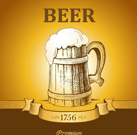 เบียร์ย้อนยุคสร้างสรรค์โปสเตอร์เวกเตอร์