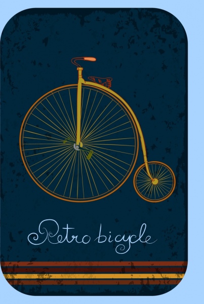 復古自行車背景大輪子小輪裝飾