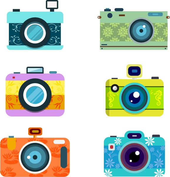 レトロなカメラ コレクション様々 な装飾の種類