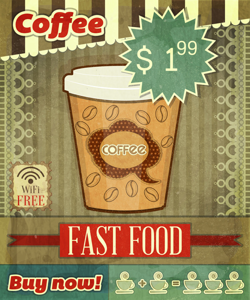 vector affiche rétro café