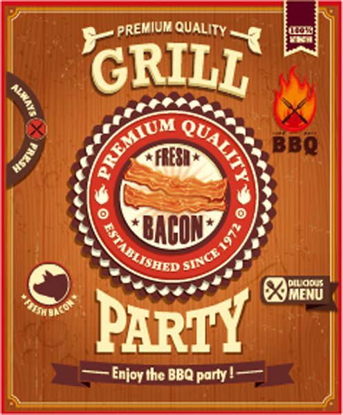 Retro-Grill Party Plakat Vektor