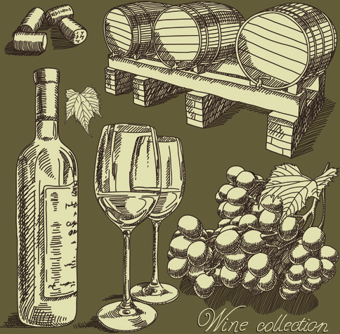 ретро рисованной вина элементы Векторная коллекция