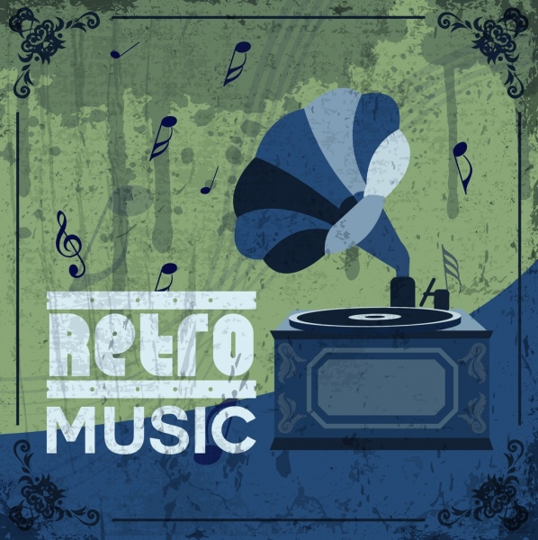 Retro-Musik Hintergrund dunkel Grunge alte Lautsprecher-Symbol