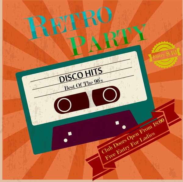 Retro-Party Poster Vintage Band und Band-design