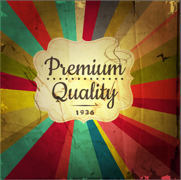 label de qualité premium rétro